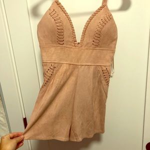 Blush velvet romper